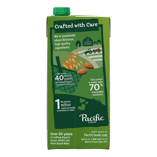 Pacific Beverages Unsweetened Organic Original Unsweetened Almond Milk, 12 x 32 fl oz Case - DOT product image 8