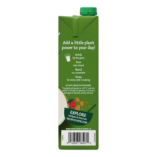 Pacific Beverages Unsweetened Organic Original Unsweetened Almond Milk, 12 x 32 fl oz Case - DOT product image 6