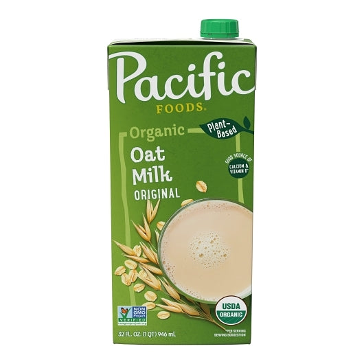 Pacific Foods Organic Original Oat Milk, 12 x 32 fl oz Case - Beverages