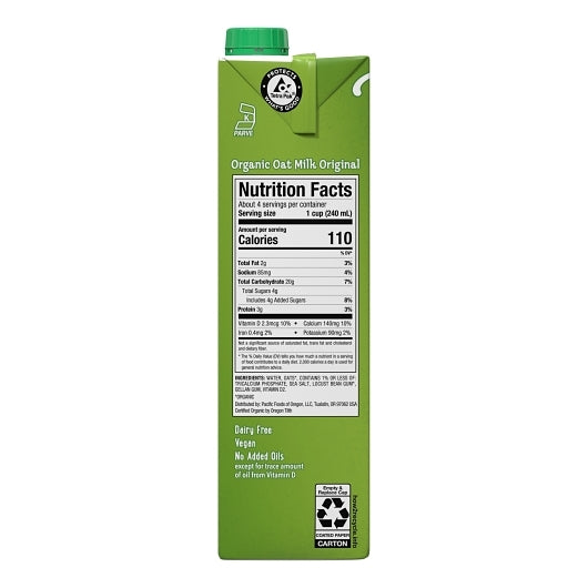 Pacific Foods Organic Original Oat Milk, 12 x 32 fl oz Case - DOT product image 4