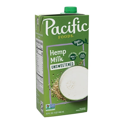 Pacific Foods Original Unsweetened Hemp Milk, 12 x 32 fl oz Case - DOT product image 3