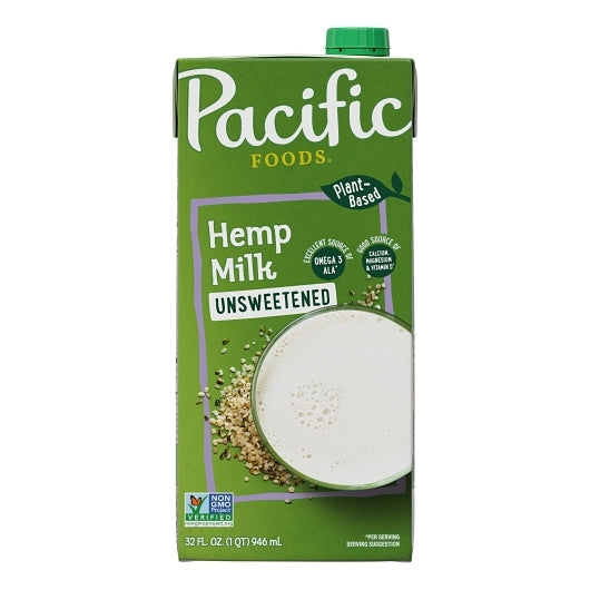 Pacific Foods Original Unsweetened Hemp Milk, 12 x 32 fl oz Case - DOT product image 2