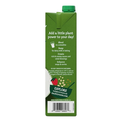 Pacific Foods Original Unsweetened Hemp Milk, 12 x 32 fl oz Case - DOT product image 6