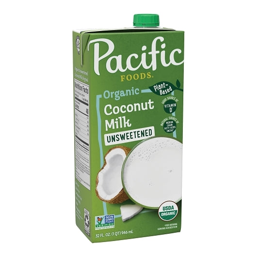Pacific Foods Organic Original Unsweetened Coconut Milk, 12 x 32 fl oz Case - DOT product image 3