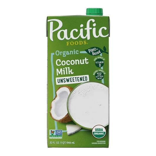 Pacific Foods Organic Original Unsweetened Coconut Milk, 12 x 32 fl oz Case - DOT product image 2