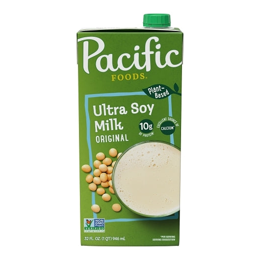 Pacific Natural Foods Original Ultra Soy Milk, 12 x 32 fl oz Case - Beverages