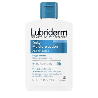 Lubriderm Daily Moisture Fragrance Free, 2 x 6 x 6 fl oz Case - Health & Personal Care