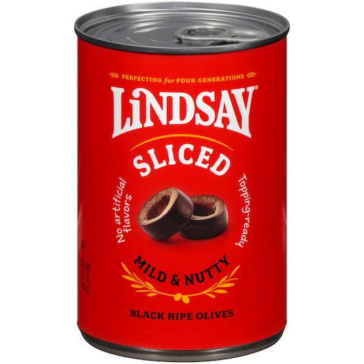 Lindsay Sliced Tray Domestic Olives Canned, 12 x 6.5 oz Case - Condiments & Sauces