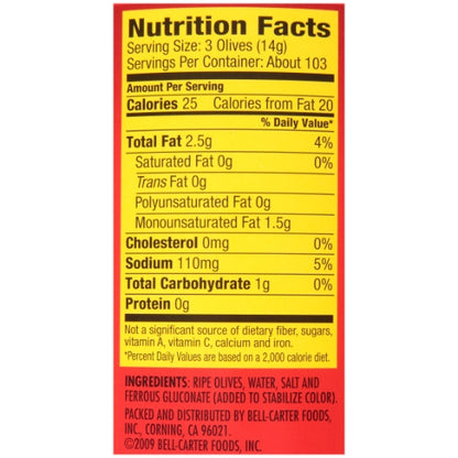 Lindsay Pitted Ripe Extra Large Domestic Olives Canned, 6 x 51 oz Case - DOT product image 5