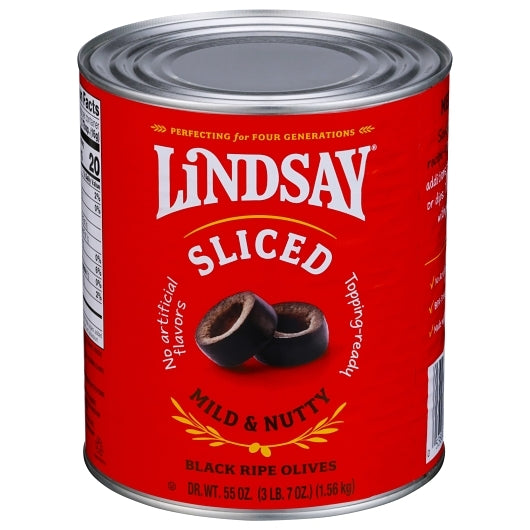 Lindsay Black Ripe Sliced Olives Canned, 6 x 55 oz Case - DOT product image 3