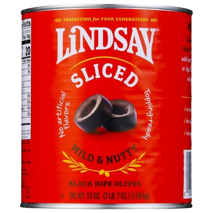 Lindsay Black Ripe Sliced Olives Canned, 6 x 55 oz Case - DOT product image 4