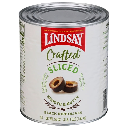 Lindsay Crafted Sliced Black Ripe Olives Canned, 6 x 55 oz Case - DOT product image 3