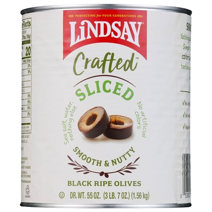 Lindsay Crafted Sliced Black Ripe Olives Canned, 6 x 55 oz Case - DOT product image 4