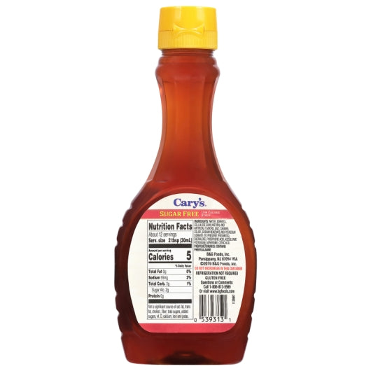 Cary's Low Calorie Sugar Free Waffle Syrup Bottle, 12 x 12 fl oz Case - DOT product image 2
