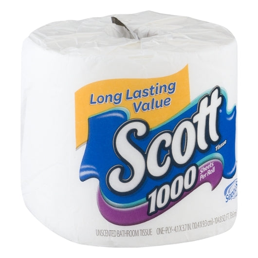 Scott Bath Tissue Single Roll White 1 Individually Wrapped, 36 x 1000 ct Case - Janitorial Supplies