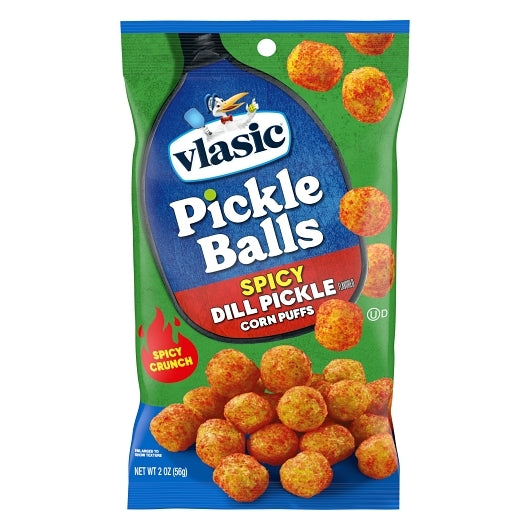 Vlasic Spicy Dill Pickle Corn Puff Snacks, 12 x 2 oz Case - Condiments & Sauces