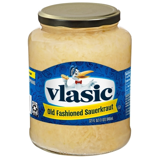Vlasic Old Fashioned Sauerkraut Jar, 12 x 32 fl oz Case - Condiments & Sauces