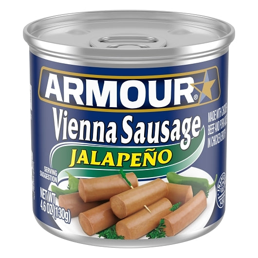 Armour Jalapeno Flavored Vienna Sausage, 24 x 4.6 oz Case - Meat, Poultry & Seafood