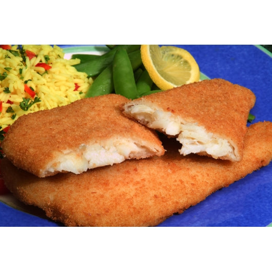 Kaptains Ketch 4-5 Oz Breaded Flounder, 1 x 18 ct Case - Frozen Meat & Seafood