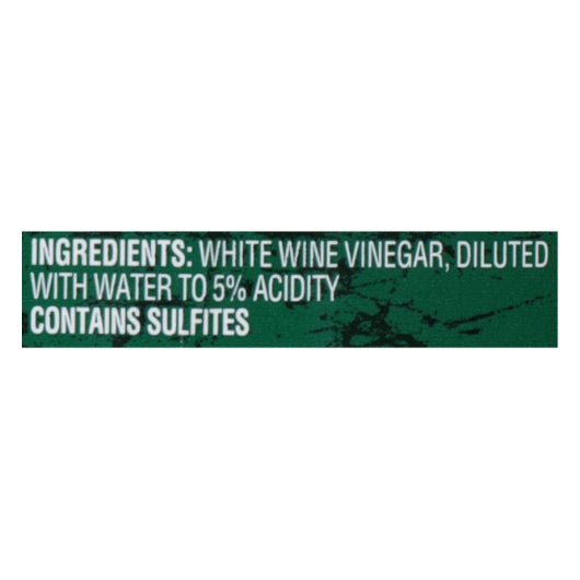 Regina White Wine Vinegar Bulk, 4 x 1 GA Case - Ingredients label