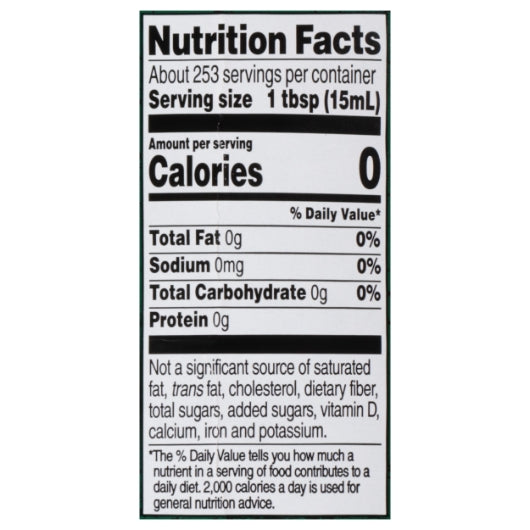 Regina White Wine Vinegar Bulk, 4 x 1 GA Case - Nutrition facts label