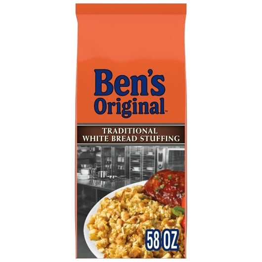 Ben's Original Traditional White Bread Stuffing Mix, 6 x 57.849 oz Case - Breads, Rolls & Buns
