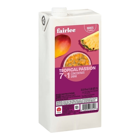 Fairlee Tropical Passion 7+1 Concentrate, 6 x 33.8 fl oz Case - Beverages