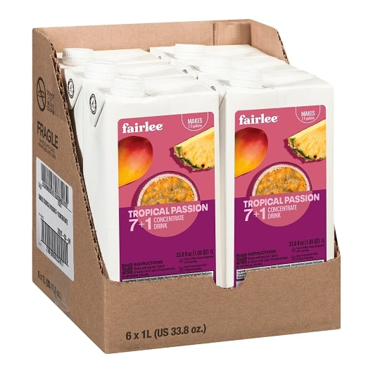 Fairlee Tropical Passion 7+1 Concentrate, 6 x 33.8 fl oz Case - Beverages - image 2