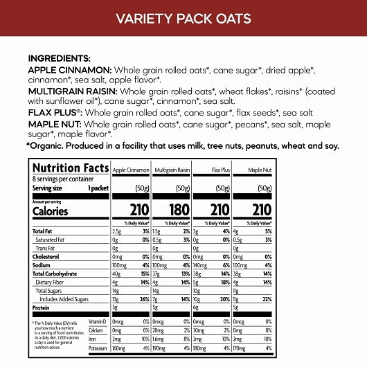 Nature's Path Hot Variety Pack Oatmeal, 6 x 14 oz Case - DOT product image 5