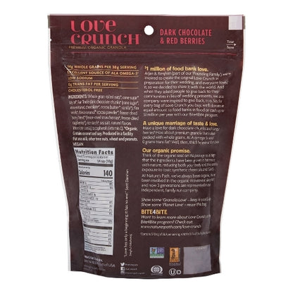 Love Crunch Organic Dark Chocolate & Red Berries Granola Pouch, 6 x 11.5 oz Case - Alternate product angle or state