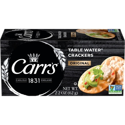 Carr's Royal Mini Table Water Crackers Original Crackers, 24 x 2.2 oz Case - Crackers & Grahams