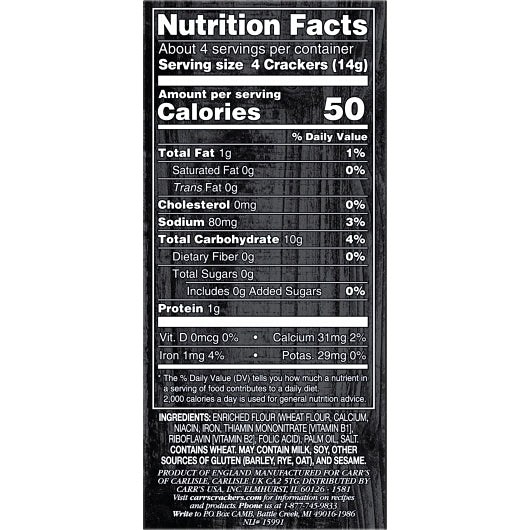Carr's Royal Mini Table Water Crackers Original Crackers, 24 x 2.2 oz Case - DOT product image 8