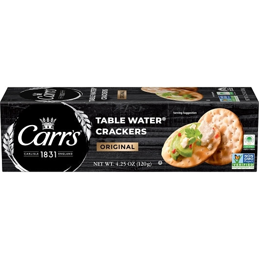 Carrs Table Water Crackers Original Crackers, 12 x 4.25 oz Case - Crackers & Grahams