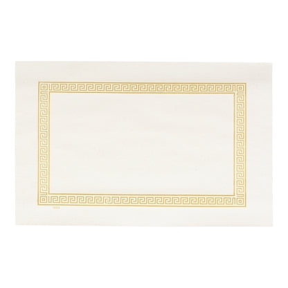Lapaco 9Inch by 13.5Inch Econo, Greek Key, Straight Edge, Gold Placemat, 1 x 1000 each Case - Plates Bowls