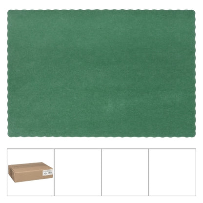 Lapaco Econo, Scalloped, Solid Colored, Hunter Green Placemat, 1 x 1000 each Case - DOT product image 2