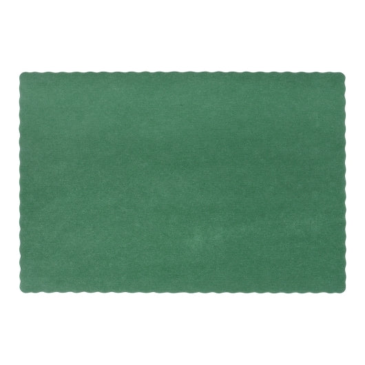 Lapaco Econo, Scalloped, Solid Colored, Hunter Green Placemat, 1 x 1000 each Case - Plates Bowls