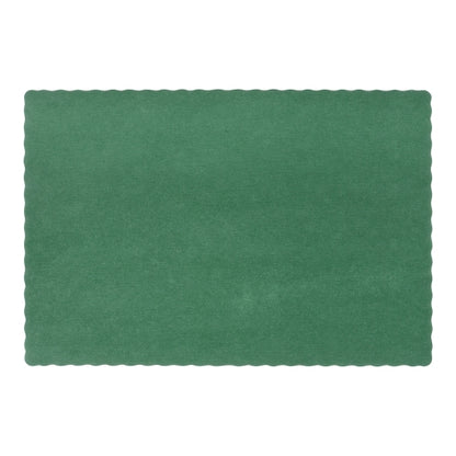 Lapaco Econo, Scalloped, Solid Colored, Hunter Green Placemat, 1 x 1000 each Case - Plates Bowls