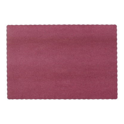 Lapaco Econo, Scalloped, Solid Colored, Burgundy Placemat, 1 x 1000 each Case - Plates Bowls
