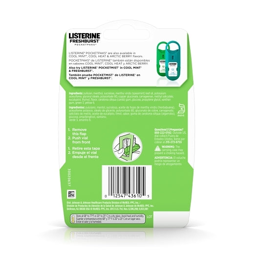Listerine Pocketpaks Freshburst Breath Strips, 12 x 12 x 24 ct Case - Alternate product angle or state