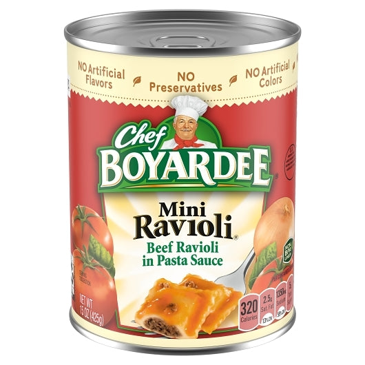 Chef Boyardee Mini Beef Ravioli, 24 x 15 oz Case - DOT product image 2