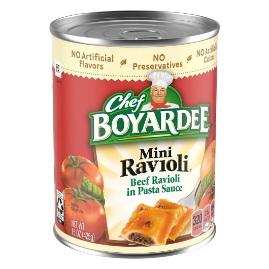 Chef Boyardee Mini Beef Ravioli, 24 x 15 oz Case - DOT product image 4