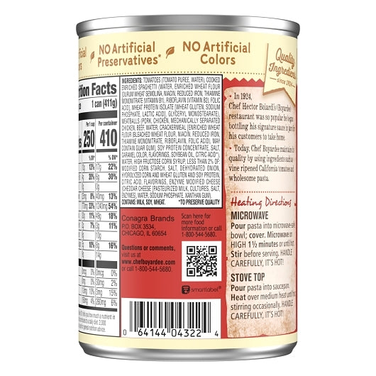 Chef Conagra Dry Spaghetti & Meatballs in Tomato Sauce, 24 x 14.5 oz Case - DOT product image 8