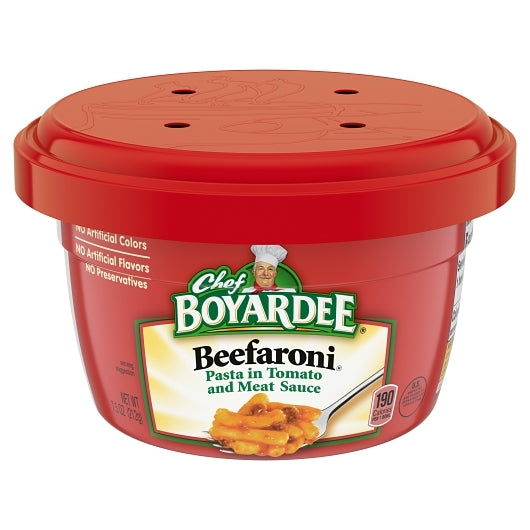 Chef Boyardee Beefaroni Microwave Bowls, 12 x 7.5 oz Case - Plates Bowls