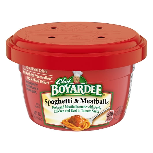 Chef Boyardee Microwave Spaghetti With Meatball, 12 x 7.5 oz Case - DOT product image 3