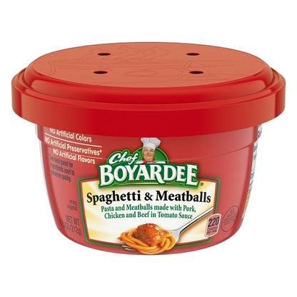Chef Boyardee Microwave Spaghetti With Meatball, 12 x 7.5 oz Case - DOT product image 3