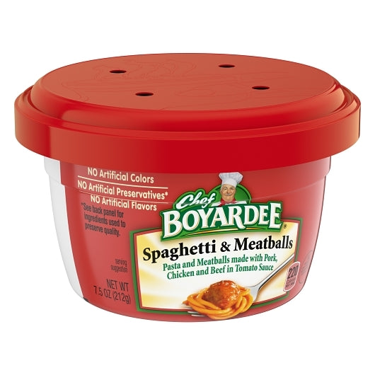 Chef Boyardee Microwave Spaghetti With Meatball, 12 x 7.5 oz Case - DOT product image 6
