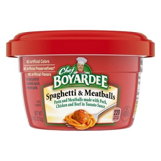 Chef Boyardee Microwave Spaghetti With Meatball, 12 x 7.5 oz Case - DOT product image 4