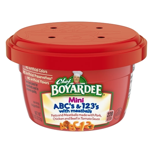 Chef Boyardee Microwavable Bowl Mini Bites Abc & 123, 12 x 7.5 oz Case - DOT product image 2