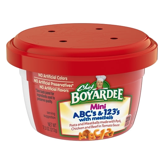 Chef Boyardee Microwavable Bowl Mini Bites Abc & 123, 12 x 7.5 oz Case - DOT product image 5