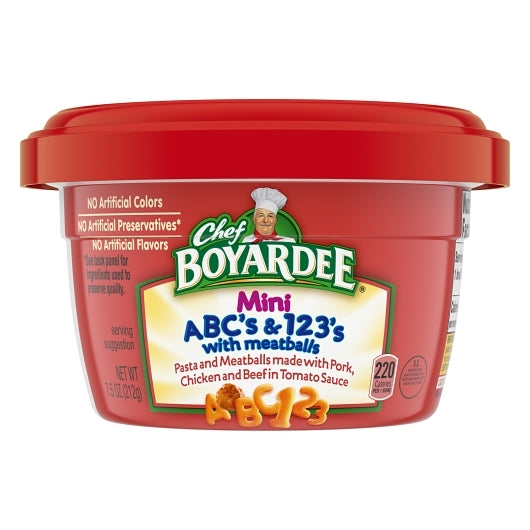 Chef Boyardee Microwavable Bowl Mini Bites Abc & 123, 12 x 7.5 oz Case - DOT product image 4